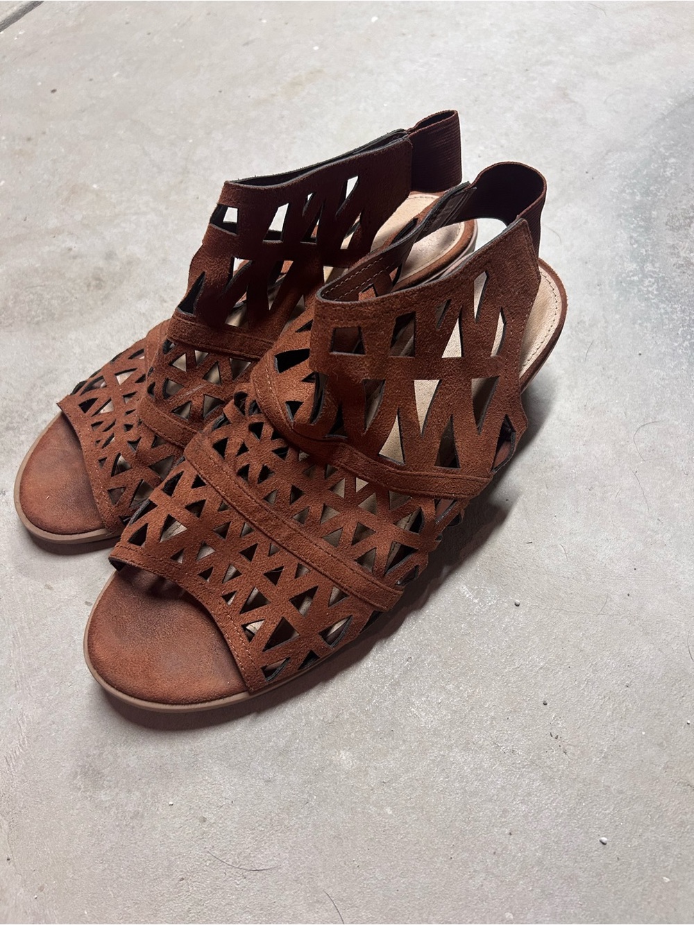 Women's Brown Cutout heels